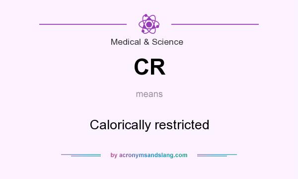 What does CR mean? It stands for Calorically restricted