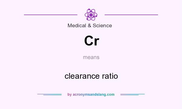 What does Cr mean? It stands for clearance ratio