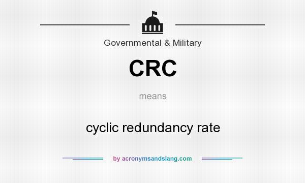 What does CRC mean? It stands for cyclic redundancy rate