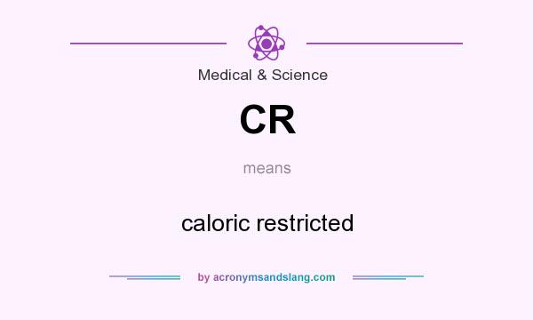 What does CR mean? It stands for caloric restricted
