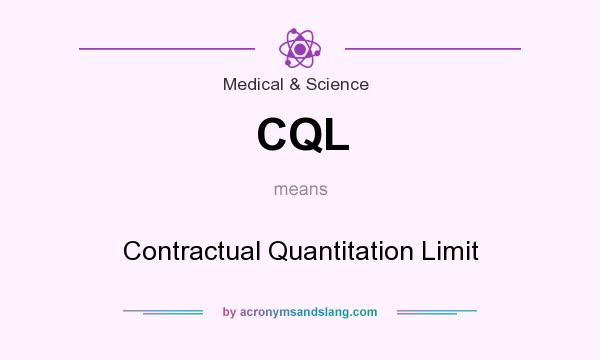 What does CQL mean? It stands for Contractual Quantitation Limit