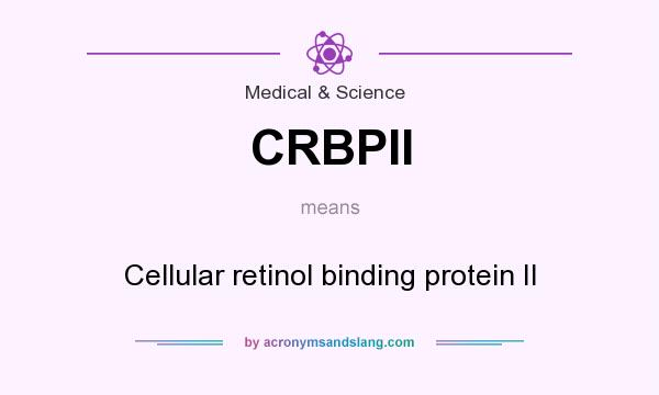 What does CRBPII mean? It stands for Cellular retinol binding protein II