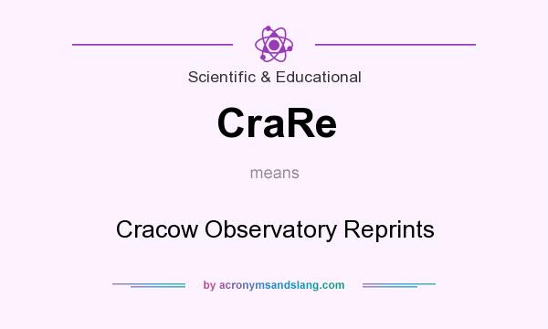 What does CraRe mean? It stands for Cracow Observatory Reprints