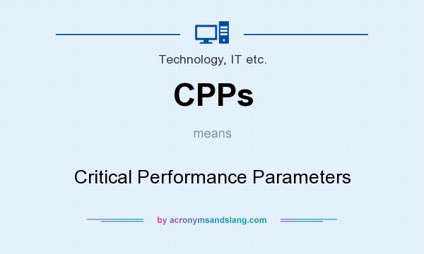 What does CPPs mean? It stands for Critical Performance Parameters