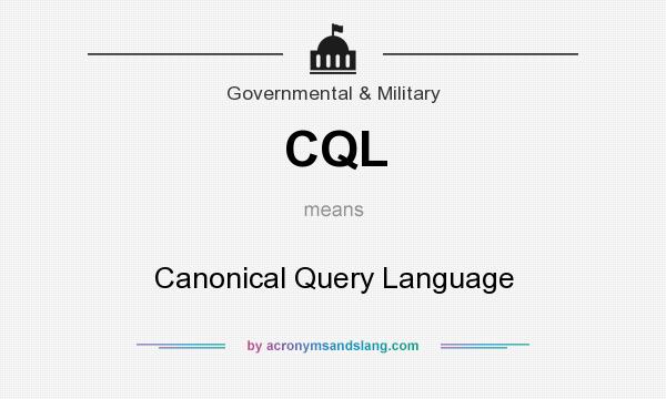 What does CQL mean? It stands for Canonical Query Language