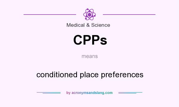 What does CPPs mean? It stands for conditioned place preferences