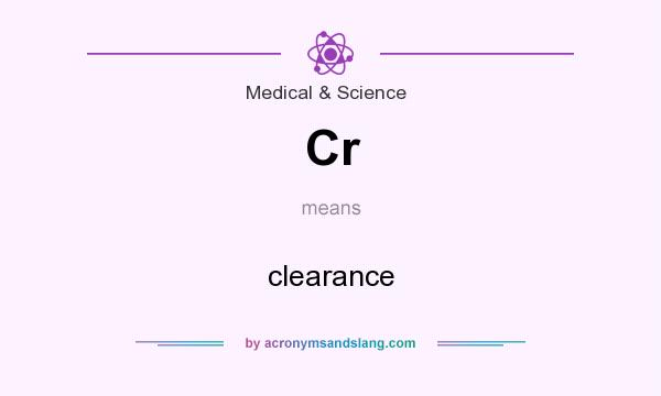 What does Cr mean? It stands for clearance