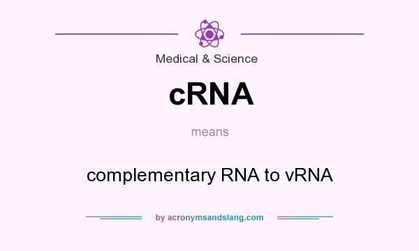 What does cRNA mean? It stands for complementary RNA to vRNA