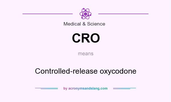 What does CRO mean? It stands for Controlled-release oxycodone