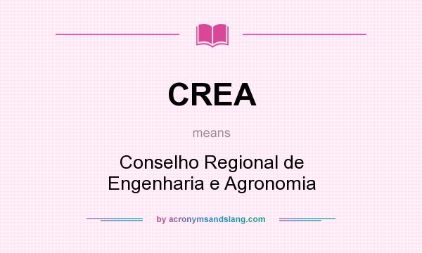 What does CREA mean? It stands for Conselho Regional de Engenharia e Agronomia