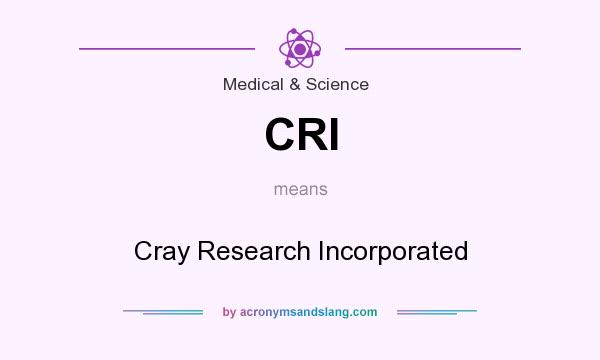 What does CRI mean? It stands for Cray Research Incorporated