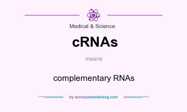 What does cRNAs mean? It stands for complementary RNAs