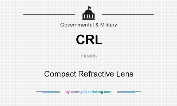 What does CRL mean? It stands for Compact Refractive Lens