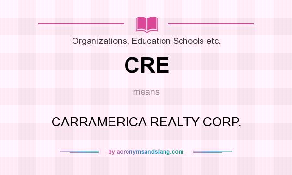 What does CRE mean? It stands for CARRAMERICA REALTY CORP.