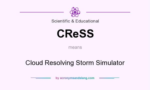 What does CReSS mean? It stands for Cloud Resolving Storm Simulator