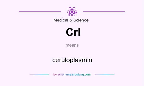 What does Crl mean? It stands for ceruloplasmin