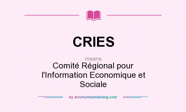 What does CRIES mean? It stands for Comité Régional pour l`Information Economique et Sociale