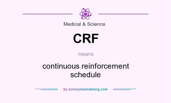 What does CRF mean? It stands for continuous reinforcement schedule
