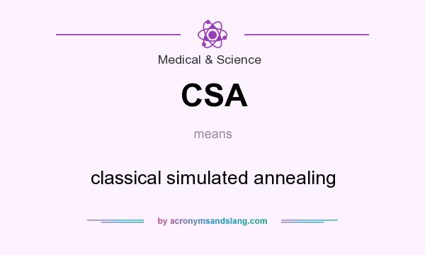 What does CSA mean? It stands for classical simulated annealing