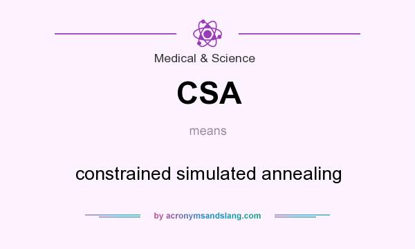 What does CSA mean? It stands for constrained simulated annealing