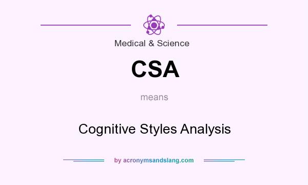 What does CSA mean? It stands for Cognitive Styles Analysis