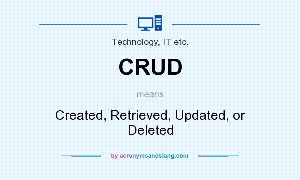 What does CRUD mean? It stands for Created, Retrieved, Updated, or Deleted