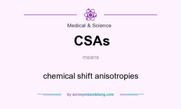 What does CSAs mean? It stands for chemical shift anisotropies