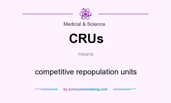 What does CRUs mean? It stands for competitive repopulation units