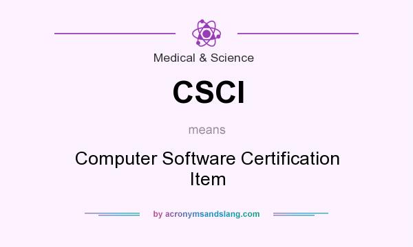What does CSCI mean? It stands for Computer Software Certification Item