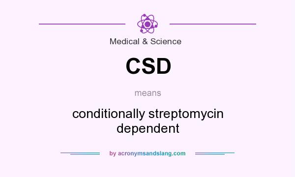 What does CSD mean? It stands for conditionally streptomycin dependent