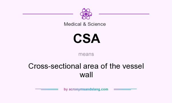What does CSA mean? It stands for Cross-sectional area of the vessel wall