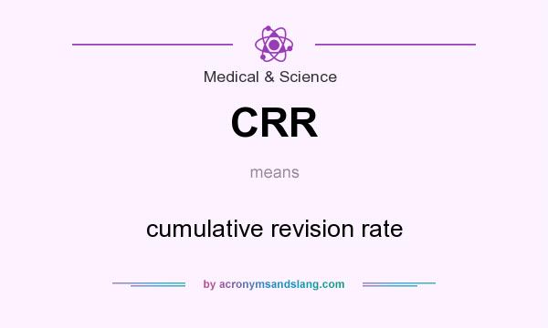 What does CRR mean? It stands for cumulative revision rate