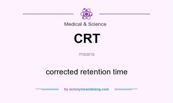 What does CRT mean? It stands for corrected retention time