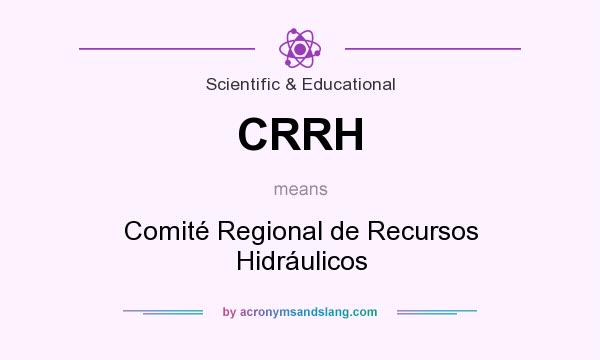 What does CRRH mean? It stands for Comité Regional de Recursos Hidráulicos