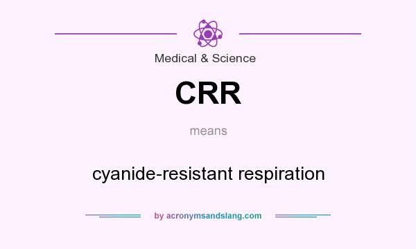 What does CRR mean? It stands for cyanide-resistant respiration