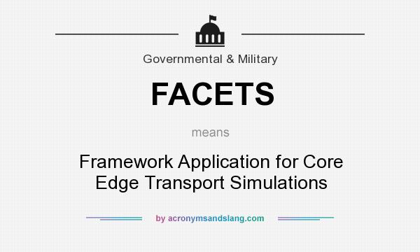 What does FACETS mean? It stands for Framework Application for Core Edge Transport Simulations