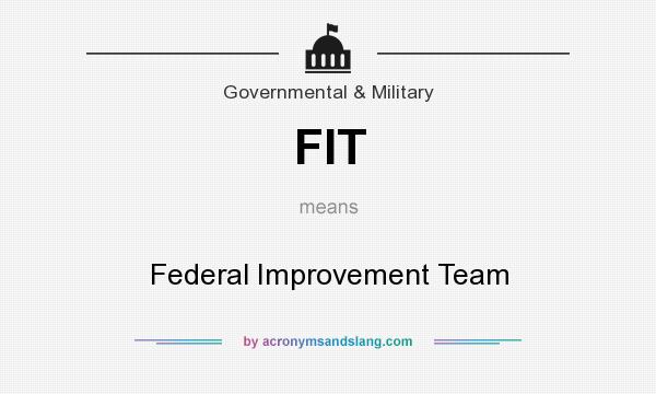 What does FIT mean? It stands for Federal Improvement Team