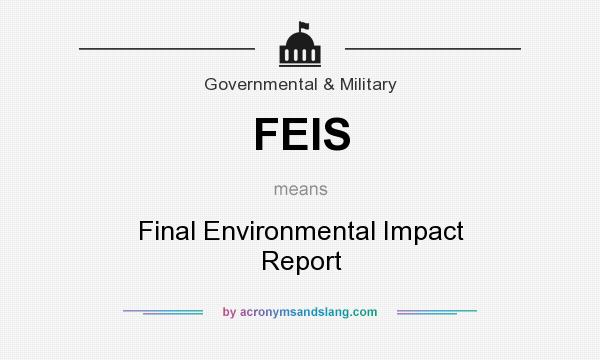 What does FEIS mean? It stands for Final Environmental Impact Report