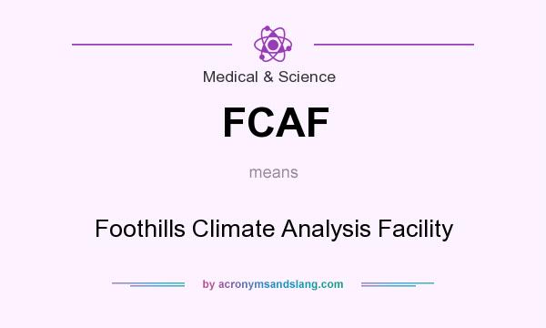 What does FCAF mean? It stands for Foothills Climate Analysis Facility