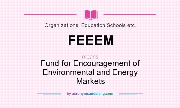 What does FEEEM mean? It stands for Fund for Encouragement of Environmental and Energy Markets