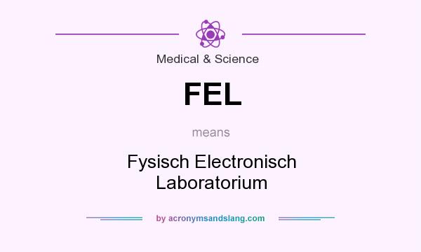 What does FEL mean? It stands for Fysisch Electronisch Laboratorium