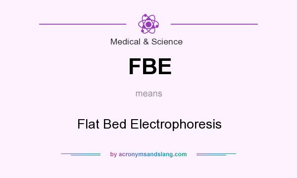 What does FBE mean? It stands for Flat Bed Electrophoresis