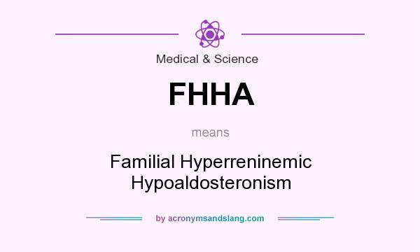 What does FHHA mean? It stands for Familial Hyperreninemic Hypoaldosteronism