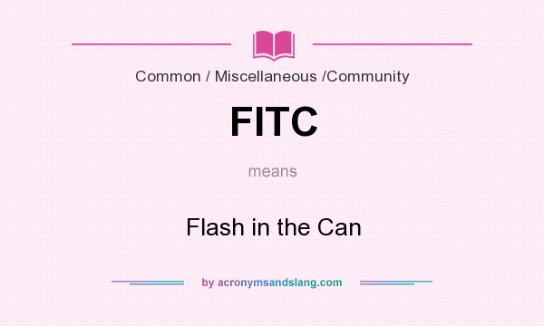 What does FITC mean? It stands for Flash in the Can