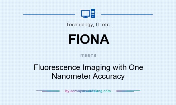 What does FIONA mean? It stands for Fluorescence Imaging with One Nanometer Accuracy