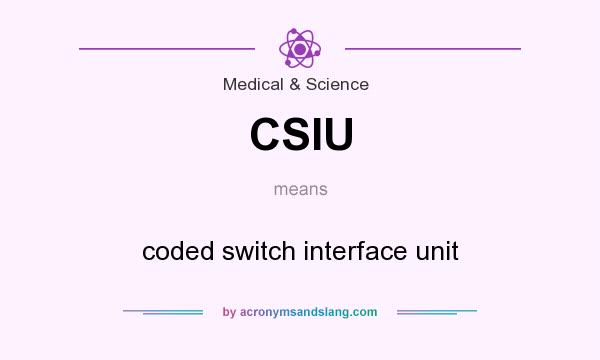 What does CSIU mean? It stands for coded switch interface unit