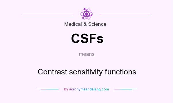 What does CSFs mean? It stands for Contrast sensitivity functions