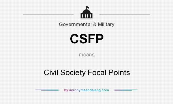 What does CSFP mean? It stands for Civil Society Focal Points