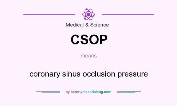 What does CSOP mean? It stands for coronary sinus occlusion pressure