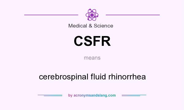What does CSFR mean? It stands for cerebrospinal fluid rhinorrhea
